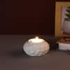 White Engraved Artisan Candle Holders in White Colour