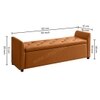 Sibol Leatherette  2 Seater Ottoman Bench with Storage  in Tan Color