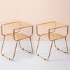 Rattan Iron Side Table in  Finish - Set of 2