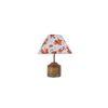 Katherine Multicolour Fabric Shade Table Lamp with Natural Wooden Base