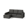 Apollo Compact Sofa (Colour : Steel, Cushion : Hard, Back Type : Regular, Seating Capacity : Left Aligned 2 Seater + Left Aligned Chaise + Ottoman)