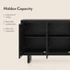 Elios Solid Wood Sideboard in Gold Ripple and Black Brushed Finish