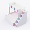 Pattern Dreams Bunk Bed  6X5 (Drawers On Wheels) In White & Pink Colour