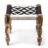 Hamilton Solid Wood Maachi Bench set with 2 Stools in Black & White Canning
