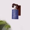 Devansh Solid Wood Electric Wall Light in Brown Colour with Blue Shade Count of 1 Light