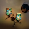 Devansh Metal Electric Wall Light in Gold Colour with Multi Shade Count of 2 Lights