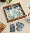 Mandala Wooden Tray & Coaster Set