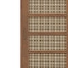 Fujiwara 24 Pair Solid Wood and Cane Shoe Cabinet In Amber Walnut Finish