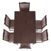 Globally Indian Compact Wooden 6 Seater Dining Table Set – Comfortable 6 Upholstered Seat and Back in Brown Sapphire