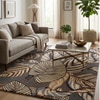 Presto Grey Floral Hand Tufted Wool Carpet 5X7 Feet