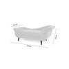 Kabera Velvet Chaise Lounger in Cream Colour
