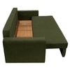 Baruna 3 Seater Velvet Pull Out Sofa Cum Bed with Storage In Green Color