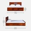 Rangrez Sheesham Wood King Size Bed in Honey Oak Finish with Box Storage