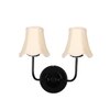 Devansh Dual Black Wallmounted Lamp With Cotton Off-White Shade