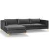 Brezza Sectional Fabric Sofa - Dark Grey