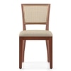 Reed Cane Dining Chair Set of 2 in Honey Finish with Macadamia Brown Colour