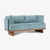Anish Solid Wood Two Seater Sofa in Blue Colour