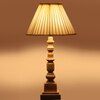 Devansh Off-White Cotton Vintage Straight Pleated   Lamp With Wood Base (12X12X22.75)
