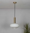 Maloto Frosted White Luster And Brass Hanging Light