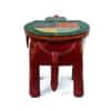Desert Art Wooden Handpainted Red Elephant Stool 8 Inch
