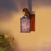 Devansh Solid Wood Electric Wall Light in Brown Colour with Blue Shade Count of 1 Light