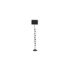 Rain Black Fabric Floor Lamp with Black Iron Base