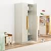 Hexa Red Wooden 4 Door Wardrobe with Hanging Space in Frosty White Colour
