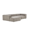 Elegantedge Wood Right Aligned 3-Seater With Upholstery Non Storage Sofa In Grey Colour
