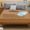 Premium Jacquard Polyester Waterproof Mattress Protector for Queen Size In Light Brown Colour 75x60