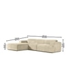 Sophisticated Wood Right Aligned 3-Seater With Upholstery Non Storage Sofa In Grey Colour