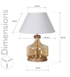 Alexandro Amber Lustere Glass And Wood Table Lamp With White Cotton Shade