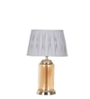 Duffield Amber Glass Table Lamp With  Cotton Shade