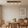 Hexagon Brown Solid Wood Ceiling Light