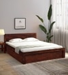 Monaco Solid Wood Queen Drawer Storage Bed In Honey Oak Finish