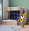Pattern Dreams Bunk Bed  6X5 (Drawers On Wheels) In Oak Colour