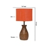Devansh Orange Jute Table Lamp With Wood Natural Base (7X13 Inches)-19