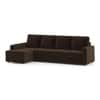 Apollo Compact Sofa (Colour : Dark Earth, Cushion : Hard, Back Type : High Back, Seating Capacity : Left Aligned 3 Seater + Left Aligned Chaise + Ottoman)