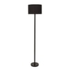Lazlo Black Cotton Floor Lamp with Solid Wood