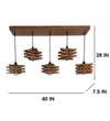 Star 5 Series Brown Solid Wood Cluster Hanging Light