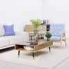 Hexa Engineered Wood Coffee Table With Metal Legs In Flower Wenge