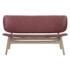 Scandinavian Polara Two Seater Lounge Chair Pink Natural Wood Finish