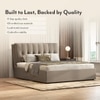 Bornholm Upholstered Storage Bed In Hydraulic in King Size with Shitake Beige Colour