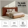 Elowen Softline Queen Size Bed in velvet With Oak wood Frame & Hydraulic Storage