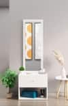 Hexa Red Engineered Wood Dressing Table in Frosty White Colour