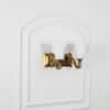 FRANKLIN 2 Light Brass Wall Fitting with Frosted White Glass