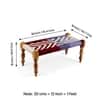 Oakville Sheesham Wood Vintage 3 Seater Maachi Balcony Bench with 2 Stools in Multi Colour