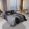 Stoa Paris Super King Size Enriched Cotton Bedsheet with 4 Pillow Covers  Size Gre Grey