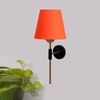 Devansh Metal Electric Wall Light in Black Colour with Orange Shade Count of 1 Light