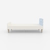 Minimalist Kids Single Bed in White and Light Blue Stripes