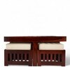 Palladio Sheesham Wood Accent Coffee Table Set With 4 Stools In Honey Finish